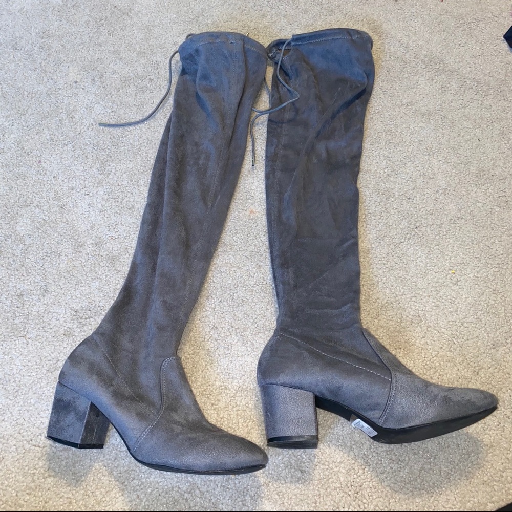 grey over the knee boots